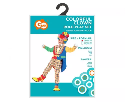 Bohóc Colorful jelmez 110/120 cm