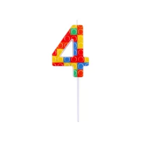 Építőkocka 4-es Pick Blocks tortagyertya, számgyertya