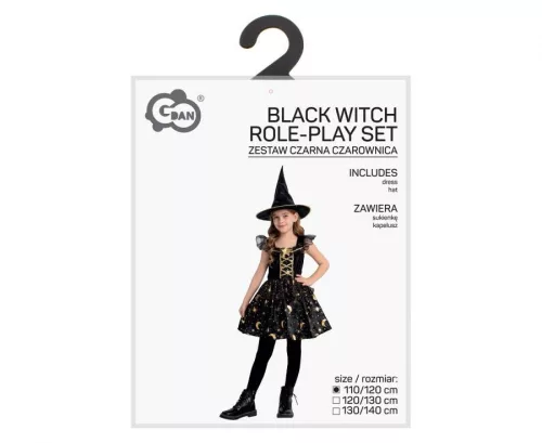 Boszorkány Black Moon jelmez 120/130 cm