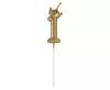 Arany Champagne Crown 1-es számgyertya, tortagyertya 6 cm