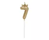 Arany Champagne Crown 7-es számgyertya, tortagyertya 6 cm