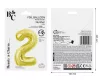 Arany 2-es Light Gold szám fólia lufi 85 cm