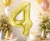 Arany 4-es Light Gold szám fólia lufi 85 cm