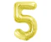 Arany 5-ös Light Gold szám fólia lufi 85 cm