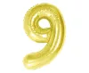 Arany 9-es Light Gold szám fólia lufi 85 cm