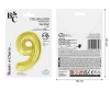 Arany 9-es Light Gold szám fólia lufi 85 cm