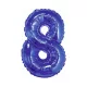 Kék Blue 8-as mini szám fólia lufi 35 cm