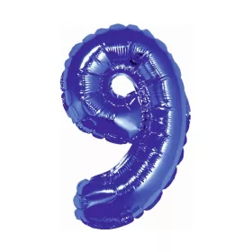 Kék Blue 9-es mini szám fólia lufi 35 cm