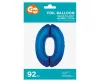 Kék 0-ás B&C Blue szám fólia lufi 92 cm