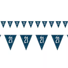 Happy Birthday 21 Blue zászlófüzér 274 cm