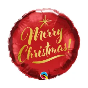 Karácsony Merry Christmas Red fólia lufi 46 cm