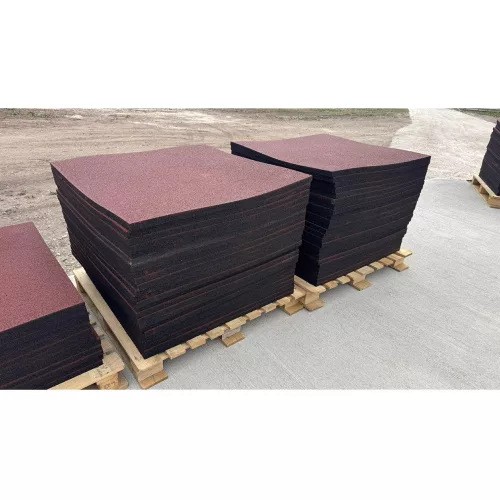 Gumilap medence alá, Poolx Safety, 100×100×3 cm, 31kg/m2, vörös, csúszáscsökkentő, ütéscsillapító, időjárásálló, esésvédő, kertbe, játszótérre