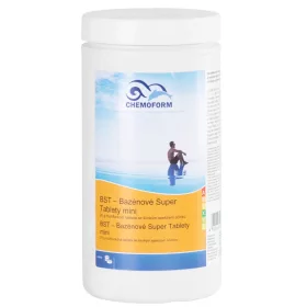   Medence többfunkciós fertőtlenítő tabletta, Chemoform 8601 BST Mini (20 g), fehér, 1 kg, multifunkciós, lassan oldódó, klórozó, algagátló, pelyhesítő hatás