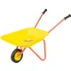 Gyerek talicska, Strend Pro Garden, sárga, 7 l, 76 x 38 x 43 cm, gumírozott műanyag kerék, acél puttony, 10 kg teherbírás, PVC markolat