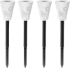 Napelemes kerti lámpa, Strend Pro Garden Sargas, fehér, 7 x 35 cm, 4 db, 2 LED, 2 üzemmód: színes/fehér, akkumulátoros, lepke és virág árnyékhatás