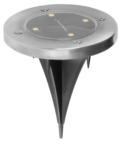 Napelemes kerti lámpa, Strend Pro Garden Gruid, szürke, 12 x 14 cm, 2 db, 4 LED, melegfehér fényű, akkumulátoros