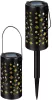 Napelemes kerti lámpa, Strend Pro Garden Yildun, fekete, 41 cm, 1 LED, melegfehér fény, vízálló, 2 db, földbe szúrható