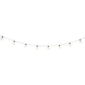  Napelemes kerti fényfüzér, Strend Pro Garden, izzó alakú, 10 LED, 2,7 m + 3 m kábel, akkumulátoros, automatikus kapcsolás