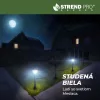 Napelemes kerti lámpa, Strend Pro Garden, lánckerítés szett 2 lámpával és 2 oszloppal, fekete, 16,5 × 16,5 × 71,5 cm, lánc: 138 cm, 1 LED/lámpa, hidegfehér fényű, műanyag, akkumulátoros, automatikus kapcsolás
