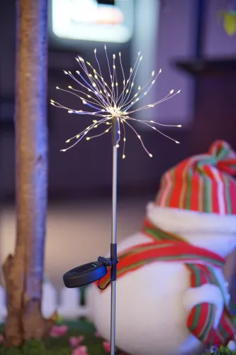 Napelemes kerti lámpa, Strend Pro Garden Solita, ezüst, 8 x 6 x 81 cm, 90 LED, időjárásálló, fém és műanyag, automatikus kapcsolás