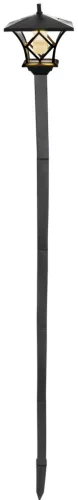 Napelemes kerti lámpa, Strend Pro Garden Zia, fekete, 17 x 17 x 153 cm, 2 LED, melegfehér fényű, vízálló, ABS + PP, földbe szúrható, akkumulátoros