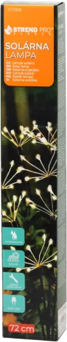 Napelemes kerti lámpa, Strend Pro Garden Lara, szürke, 72 cm, 60 LED, kültéri, vízálló, akkumulátoros, melegfehér fény, földbe szúrható