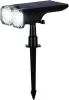 Napelemes kerti lámpa, Strend Pro Garden, fekete, 16 × 10 × 27 cm, 18 LED, vízálló, melegfehér és hidegfehér fehér fény, állítható fénymódok, földbe szúrható