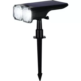   Napelemes kerti lámpa, Strend Pro Garden, fekete, 16 × 10 × 27 cm, 18 LED, vízálló, melegfehér és hidegfehér fehér fény, állítható fénymódok, földbe szúrható
