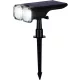Napelemes kerti lámpa, Strend Pro Garden, fekete, 16 × 10 × 27 cm, 18 LED, vízálló, melegfehér és hidegfehér fehér fény, állítható fénymódok, földbe szúrható