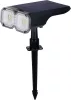 Napelemes kerti lámpa, Strend Pro Garden, fekete, 16 × 10 × 27 cm, 18 LED, vízálló, melegfehér és hidegfehér fehér fény, állítható fénymódok, földbe szúrható