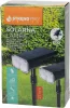 Napelemes kerti lámpa, Strend Pro Garden, fekete, 16 × 10 × 27 cm, 18 LED, vízálló, melegfehér és hidegfehér fehér fény, állítható fénymódok, földbe szúrható