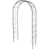 Kerti lugas, Strend Pro Garden, fekete, 113 × 38 × 229 cm, porfestett fém, időjárásálló, kúszónövényekhez, bordás megerősítéssel