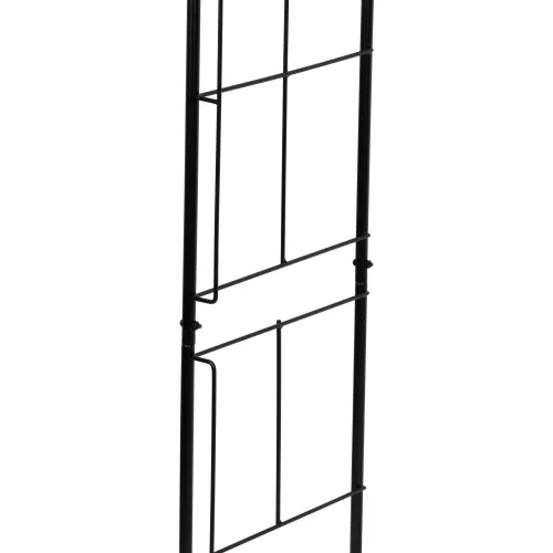 Kerti lugas, Strend Pro Garden, fekete, 113 × 38 × 229 cm, porfestett fém, időjárásálló, kúszónövényekhez, bordás megerősítéssel