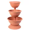 Műanyag háromszintes virágcserép, Strend Pro Garden Pyramid, terrakotta, átmérők: 32,5 cm / 40 cm / 47,5 cm, magasság: 82 cm, kerek