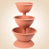Műanyag háromszintes virágcserép, Strend Pro Garden Pyramid, terrakotta, átmérők: 32,5 cm / 40 cm / 47,5 cm, magasság: 82 cm, kerek