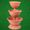 Műanyag háromszintes virágcserép, Strend Pro Garden Pyramid, terrakotta, átmérők: 32,5 cm / 40 cm / 47,5 cm, magasság: 82 cm, kerek