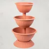 Műanyag háromszintes virágcserép, Strend Pro Garden Pyramid, terrakotta, átmérők: 32,5 cm / 40 cm / 47,5 cm, magasság: 82 cm, kerek