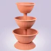 Műanyag háromszintes virágcserép, Strend Pro Garden Pyramid, terrakotta, átmérők: 40 cm / 47,5 cm /55 cm, magasság: 86 cm, kerek