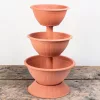 Műanyag háromszintes virágcserép, Strend Pro Garden Pyramid, terrakotta, átmérők: 40 cm / 47,5 cm /55 cm, magasság: 86 cm, kerek
