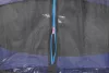 Kerti trambulin, Skipjump GS08, fekete/kék, átmérő: 244 cm, kerek, magasság: 51 cm, 180 cm külső védőháló, létra, acél váz, 3 dupla láb, 100 kg teherbírás, 42 db rugó, egyenes oszlopok