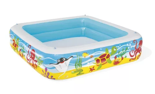 BESTWAY, 52192 medence, Coral reef, felfújható gyermekmedence tetővel, 1,47 x 1,47 x 1,22 m
