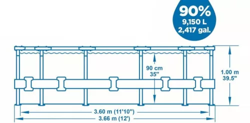 Bestway Steel Pro Max Rattan 3,66 m x 100 cm medence szett (56709)