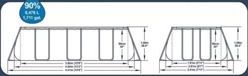 BESTWAY Power Steel medence szett, 4,04 x 2,01 x 1,00 m (56442)