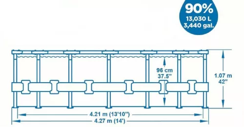 BESTWAY Steel Pro Max fémvázas medence szett, 427 x 107 cm (5614Z)