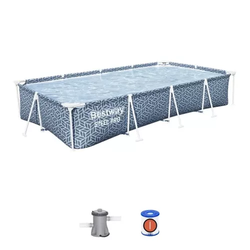 BESTWAY Steel Pro csővázas medence szett, 366 × 201 × 66 cm, papírszűrős, leeresztőszeleppel (561FV)