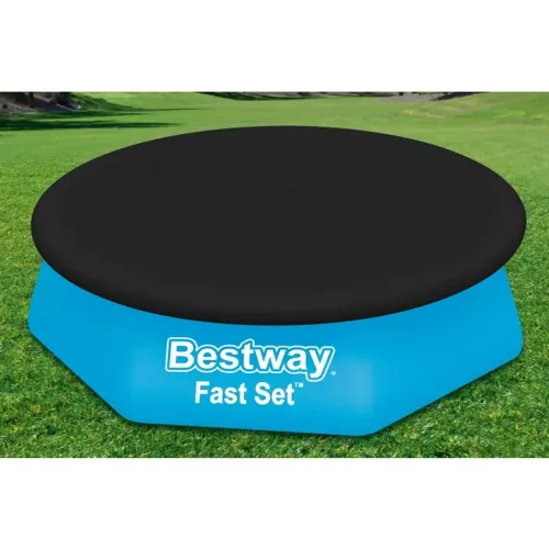 Medence védőtakaró, BESTWAY FlowClear, fekete, 2,44 m, polietilén (PE) (58032)
