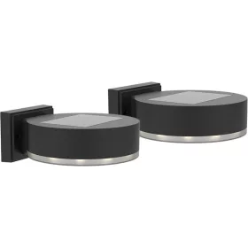   Napelemes fali lámpa, Strend Pro Garden, fekete, 2 db, 14 x 12 x 5,5 cm, SMD LED, melegfehér fény, akkumulátoros, műanyag