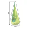 Gyerek függőfotel, Neo-Sport Kokon, zöld, átmérő: 55 cm, magasság: 140 cm, akasztóval, párnával, mosható, teherbírás: 80 kg