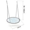 Fészekhinta, Neo-Sport NS-104, fekete/kék, átmérő: 120 cm, vízálló, állítható kötélmagasság: 90-160 cm, acél váz, poliészter pókhálókötél, teherbírás: 150 kg, kerek