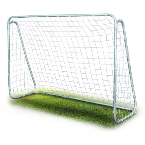 Futballkapu, Neo-Sport, 215 x 153 x 76 cm, PE háló, fém váz, időjárásálló, célzó ponyvával, rögzítővel, szerszám nélkül szerelhető